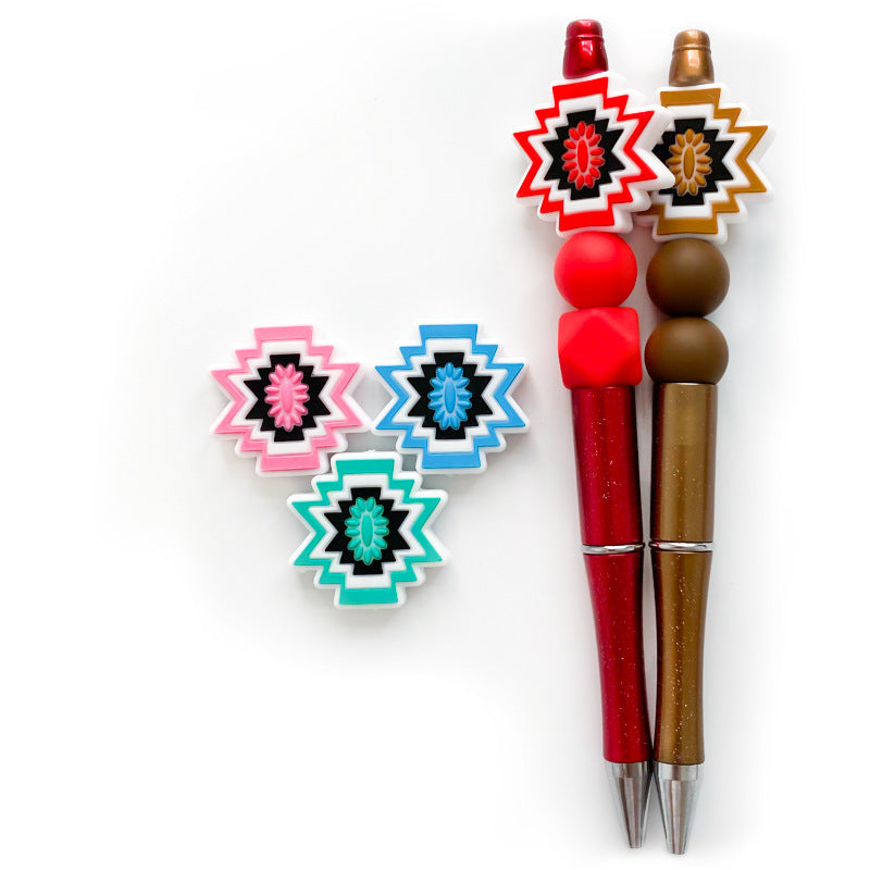 Wholesale 10pcs Aztec Western Style Silicone Focal Beads ACC-BDS-WDX209