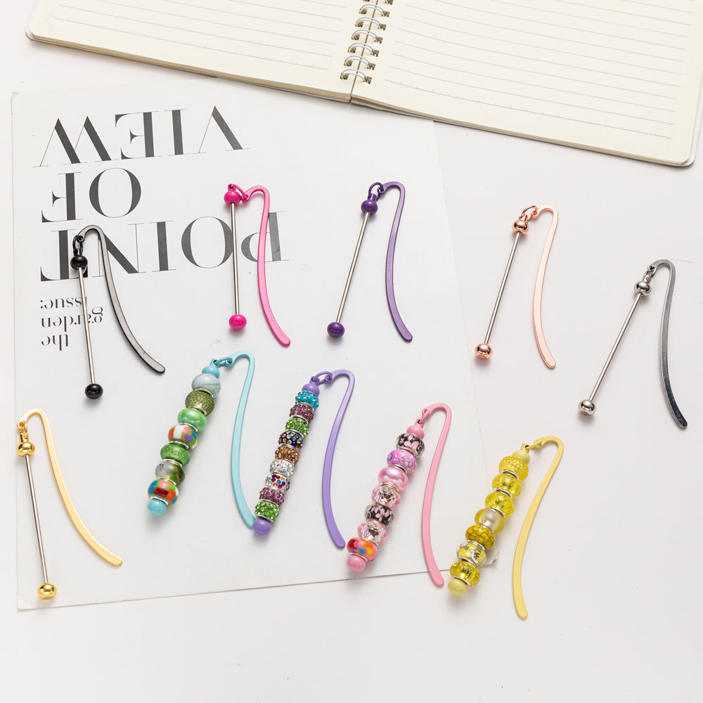 Wholesale Candy Color Beadable Bookmarks Metal DIY For Beaded Bar ACC-BM-HuaH001